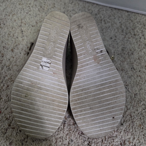 Calvin Klein Taupe Wedge Sandals - Picture 4 of 6